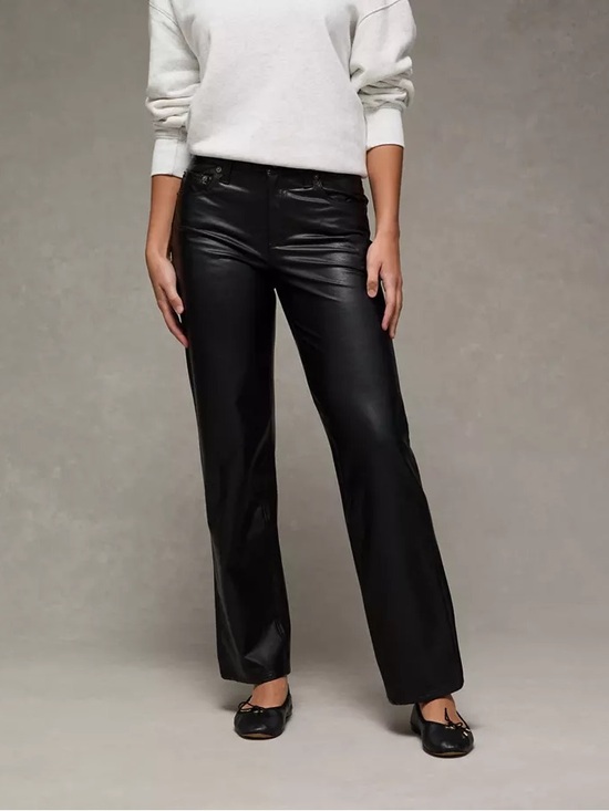American Eagle Outfitters Pants - American Eagle Curvy Stovepipe Faux Leather Pants Black NWT Size 2